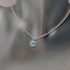 925 Sterling Silver Mini Blue  GreekEvil Eye Pendant/Good luck /Protection Charm